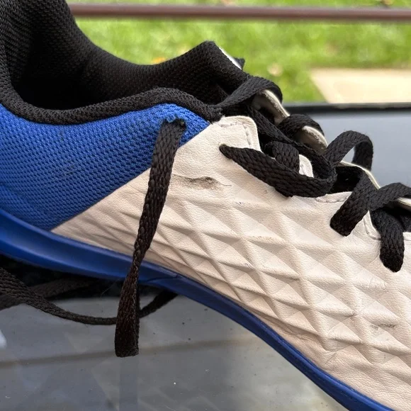 Nike Blue and White Indoor Soccer Shoes - Picture 6 of 8